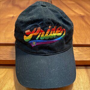 Pride Rainbow Embroidered Black Baseball Cap